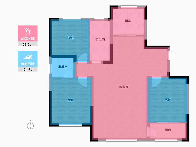 山东省-潍坊市-高创·虞舜公馆-92.16-户型库-动静分区