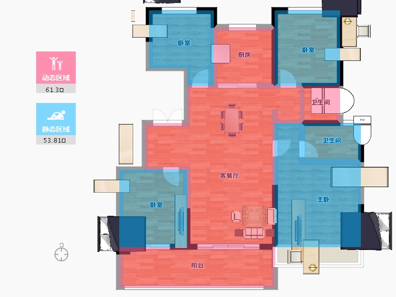 江苏省-徐州市-天虹菁英汇-101.51-户型库-动静分区