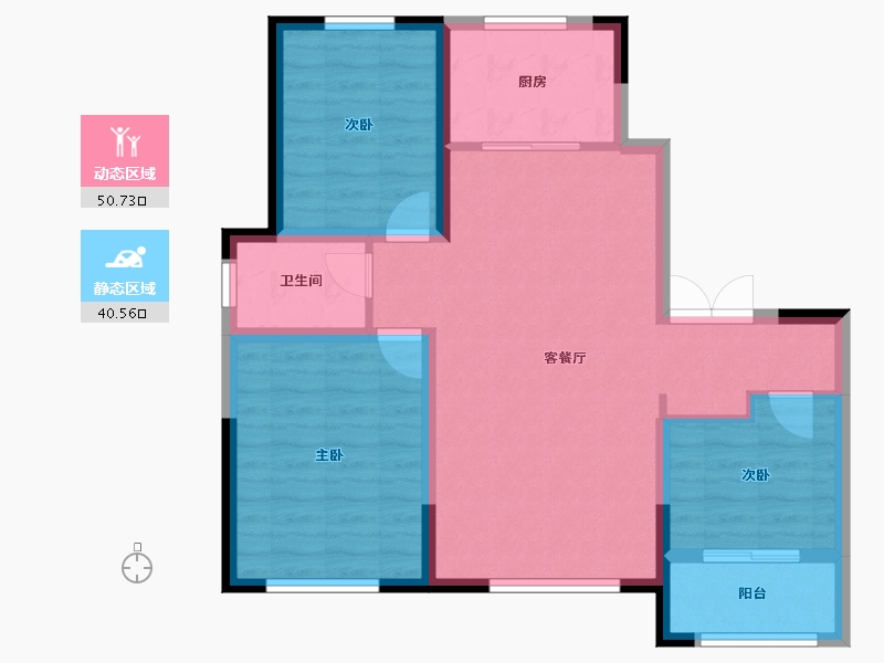 山东省-潍坊市-高创·虞舜公馆-81.83-户型库-动静分区