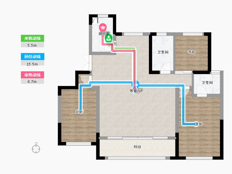 山东省-潍坊市-高创·虞舜公馆-99.03-户型库-动静线