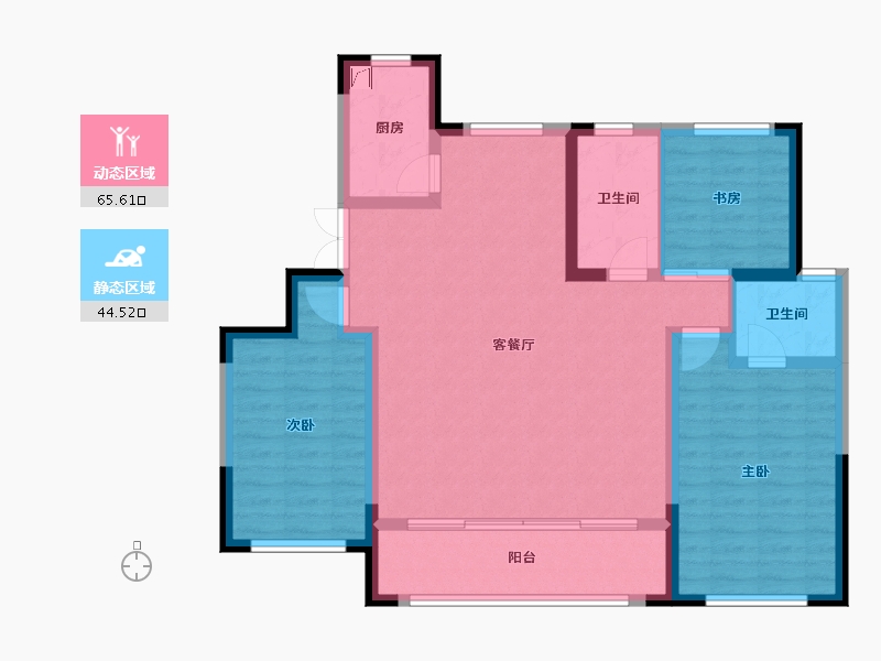 山东省-潍坊市-高创·虞舜公馆-99.03-户型库-动静分区