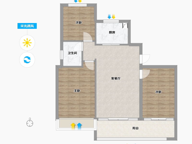 甘肃省-白银市-忠恒桃花源1期-88.80-户型库-采光通风