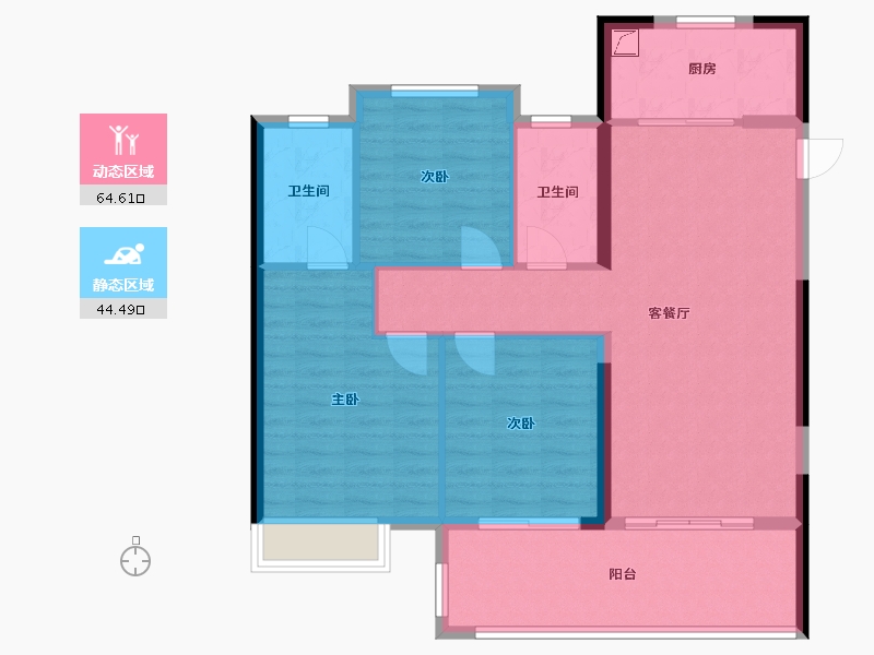 福建省-福州市-银河湾-99.00-户型库-动静分区