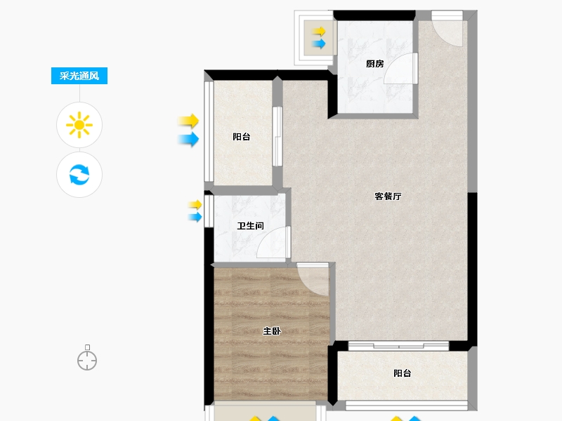 广东省-深圳市-翠园华府-76.00-户型库-采光通风