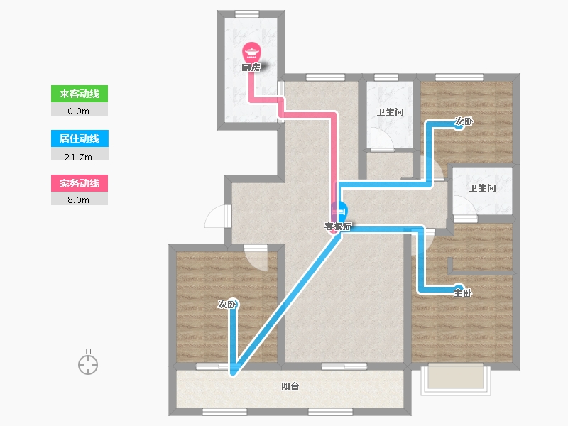 山东省-泰安市-龙泽壹品-99.80-户型库-动静线