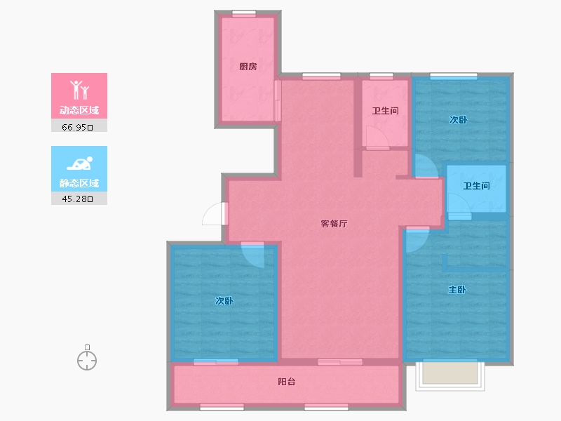 山东省-泰安市-龙泽壹品-99.80-户型库-动静分区