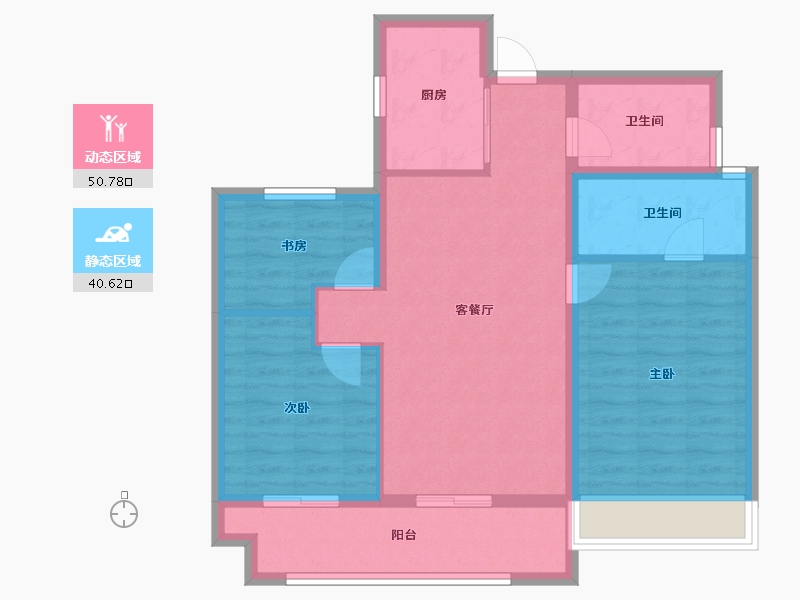 浙江省-温州市-新鸿宏言清华上城-81.61-户型库-动静分区