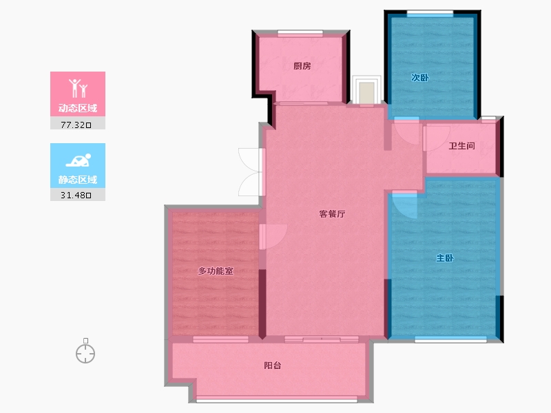 安徽省-阜阳市-当代城-98.00-户型库-动静分区