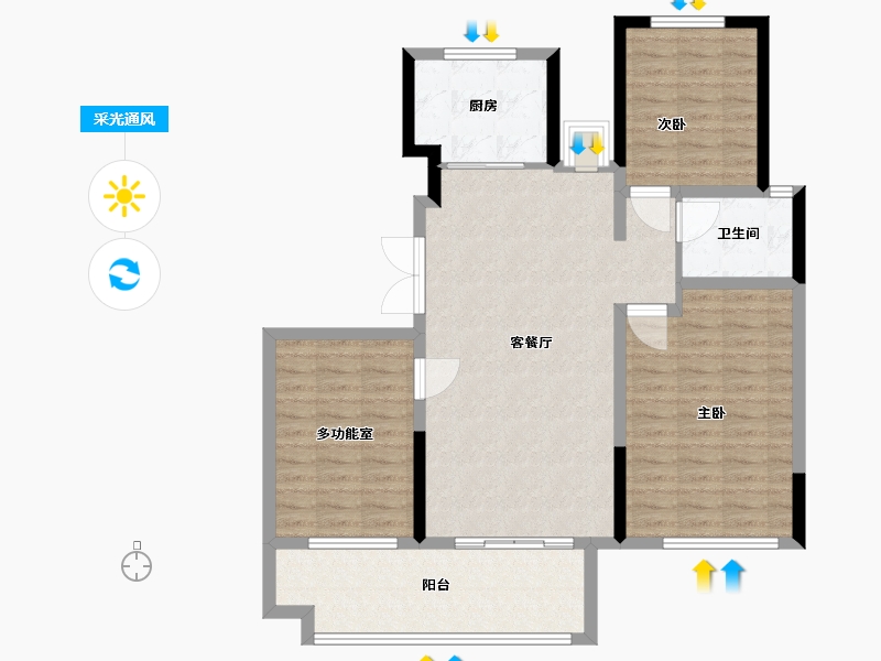 安徽省-阜阳市-当代城-98.00-户型库-采光通风