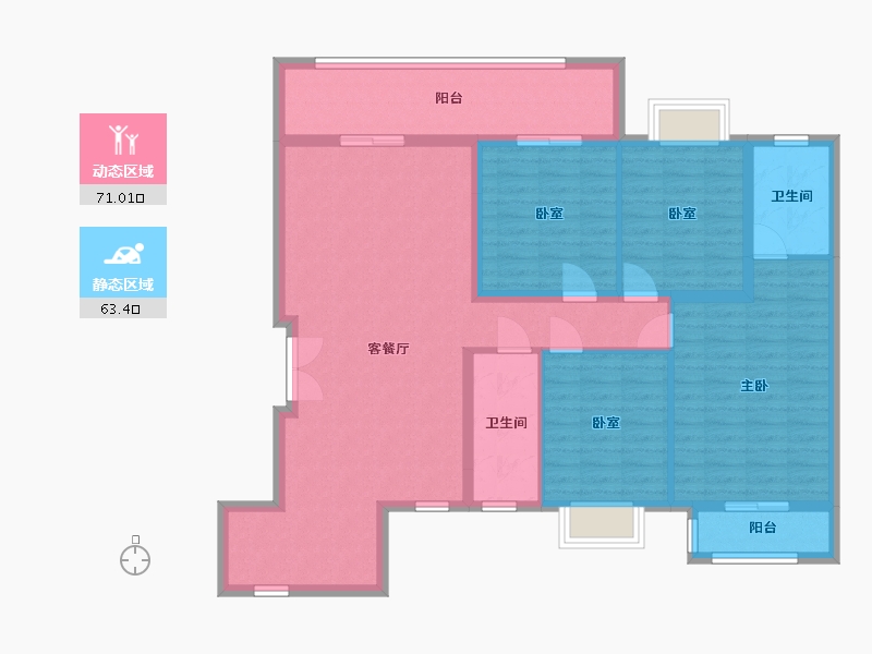 广西壮族自治区-桂林市-兴进御园-125.00-户型库-动静分区