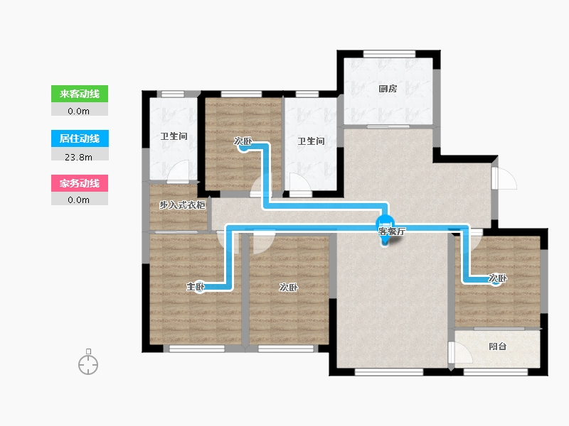 山东省-潍坊市-高创·虞舜公馆-111.54-户型库-动静线