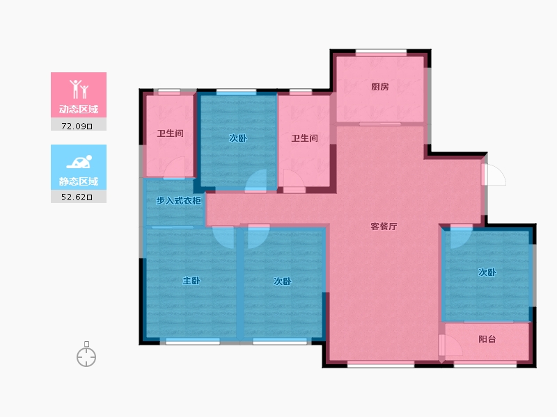 山东省-潍坊市-高创·虞舜公馆-111.54-户型库-动静分区