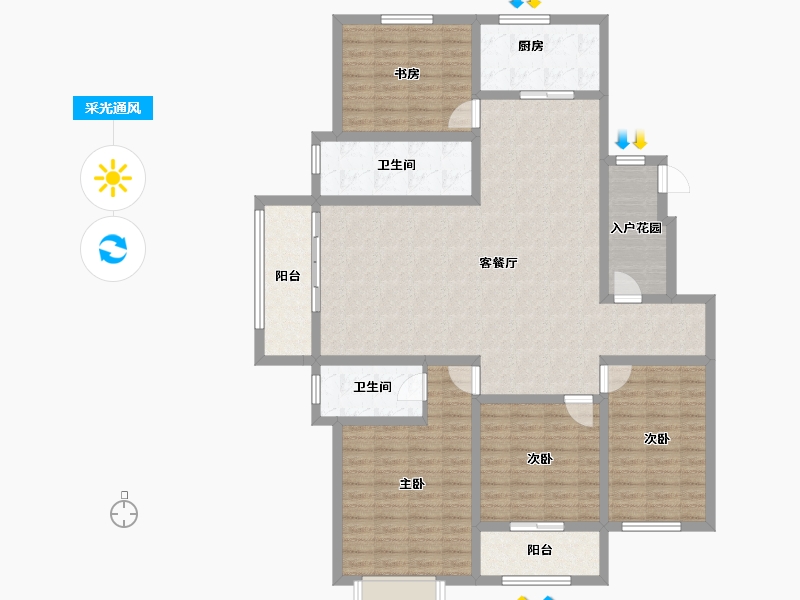 山东省-泰安市-龙泽壹品-139.56-户型库-采光通风