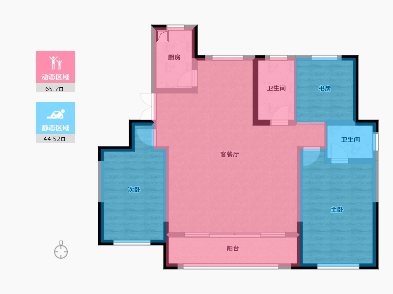 山东省-潍坊市-高创·虞舜公馆-99.01-户型库-动静分区