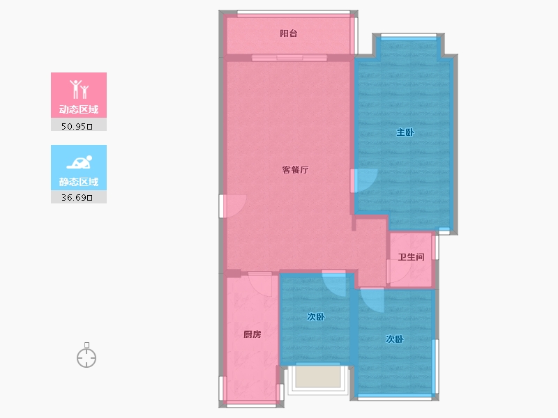 北京-北京市-中海紫御公馆-西区-90.00-户型库-动静分区