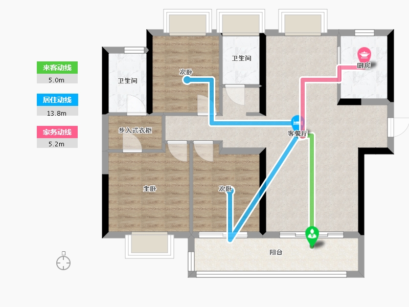 福建省-厦门市-钟宅南苑-102.00-户型库-动静线