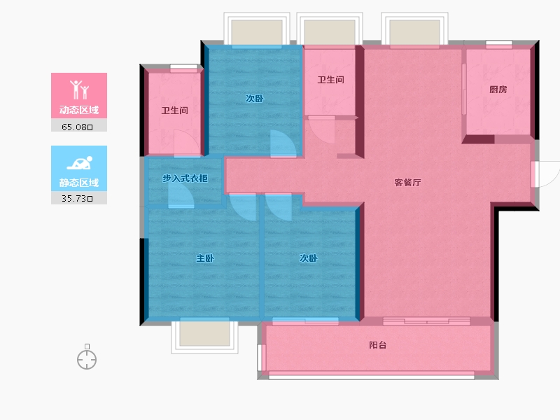 福建省-厦门市-钟宅南苑-102.00-户型库-动静分区