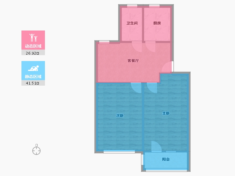 上海-上海市-机场新村社区-60.00-户型库-动静分区