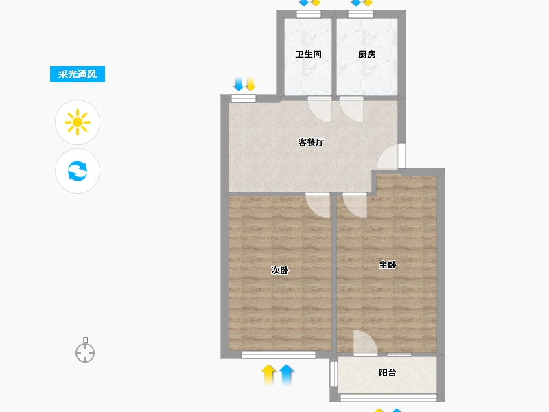 上海-上海市-机场新村社区-60.00-户型库-采光通风