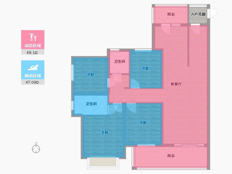 云南省-昆明市-龙湖天璞-108.00-户型库-动静分区