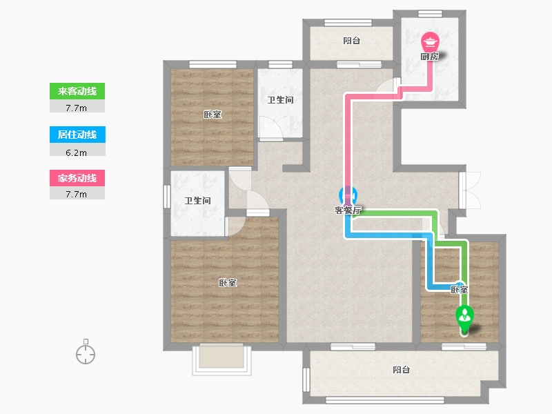 山东省-临沂市-杨庄小区-112.80-户型库-动静线