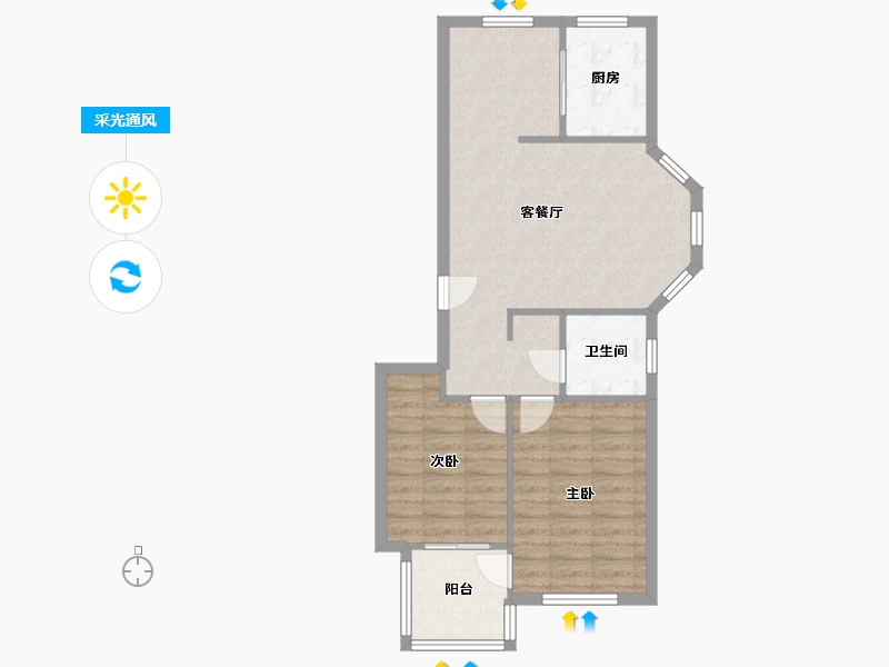 辽宁省-大连市-东城天下-69.00-户型库-采光通风