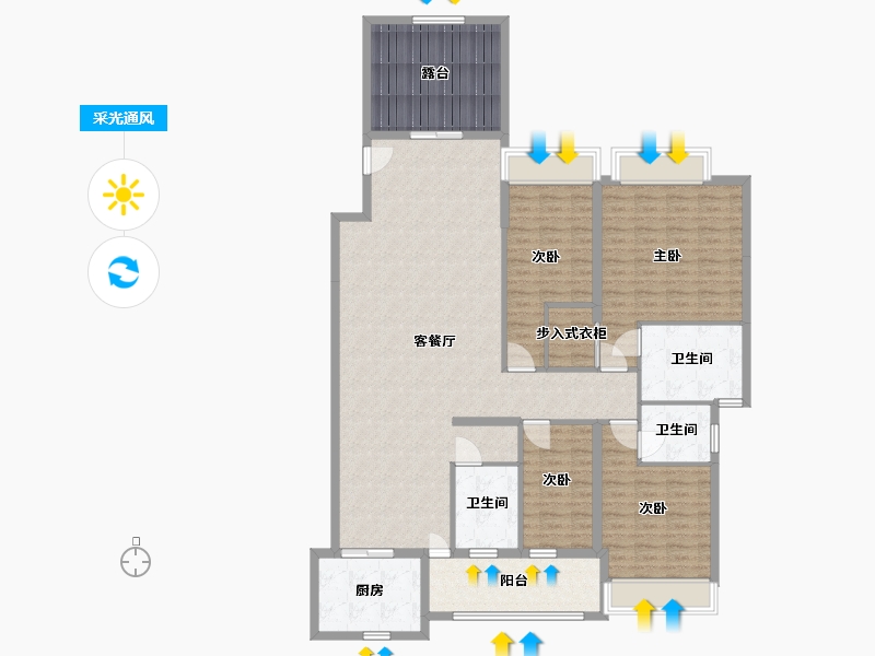 广东省-揭阳市-金泰城-155.00-户型库-采光通风