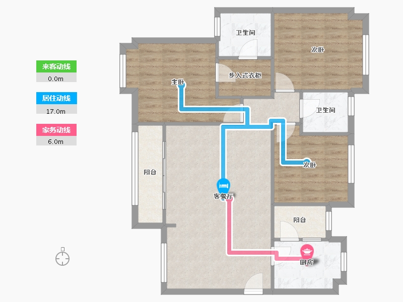 四川省-成都市-傲城-75.00-户型库-动静线