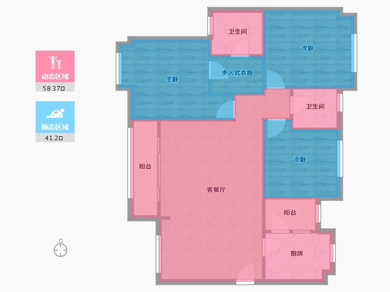 四川省-成都市-傲城-75.00-户型库-动静分区