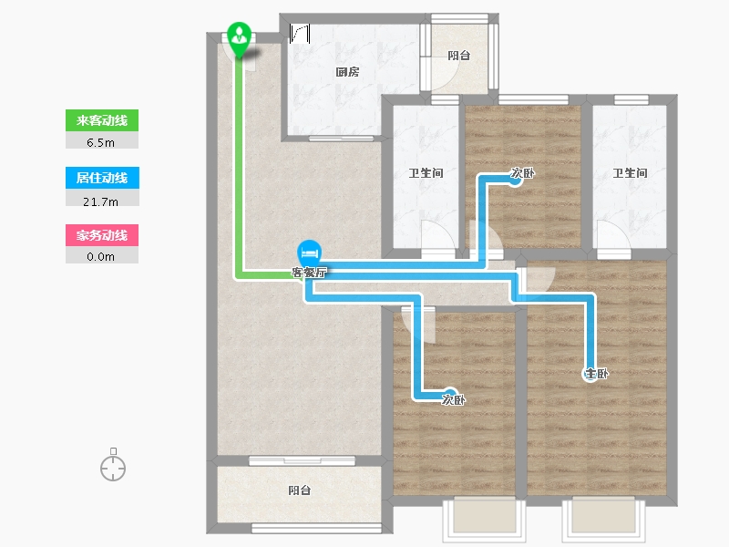 山西省-晋中市-新晋雅居-100.00-户型库-动静线