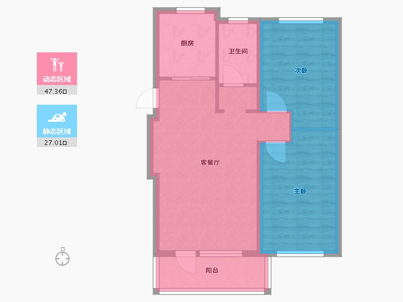 辽宁省-大连市-金科集美郡-62.00-户型库-动静分区