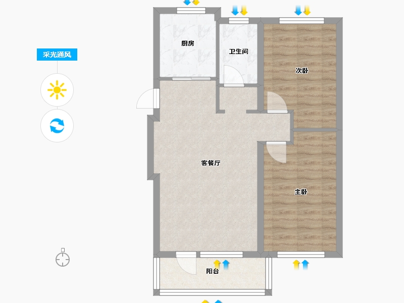 辽宁省-大连市-金科集美郡-62.00-户型库-采光通风