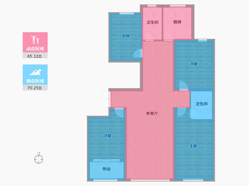 山东省-潍坊市-华安东方名郡-121.33-户型库-动静分区