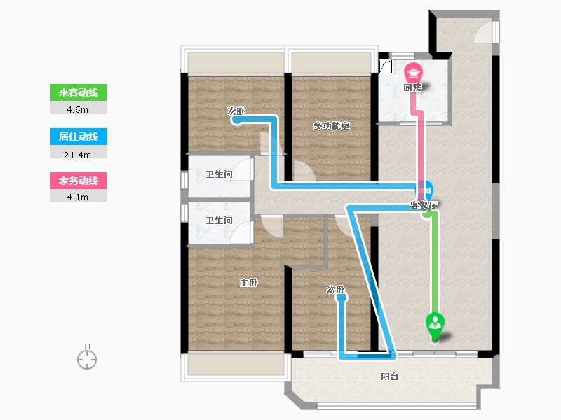 江苏省-徐州市-碧桂园翡翠湾-117.10-户型库-动静线