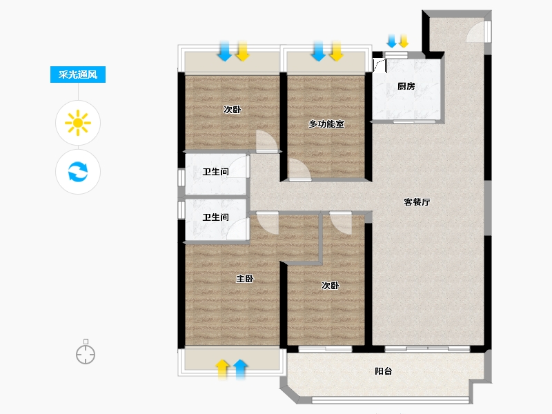 江苏省-徐州市-碧桂园翡翠湾-117.10-户型库-采光通风