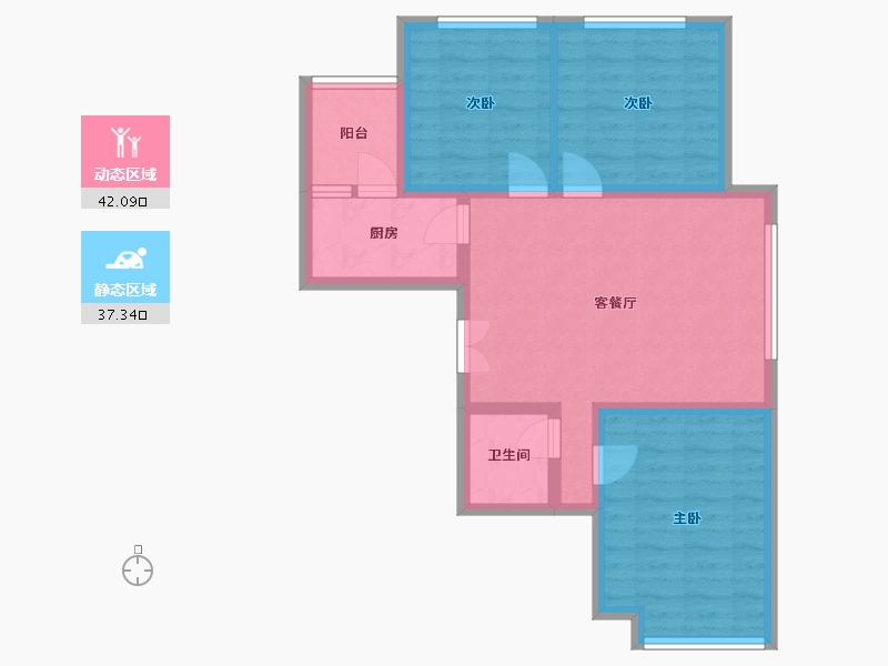 河北省-邯郸市-创宇观湖-70.00-户型库-动静分区