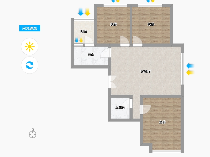 河北省-邯郸市-创宇观湖-70.00-户型库-采光通风