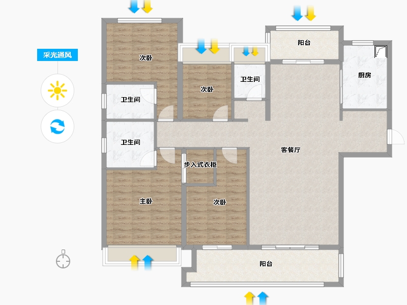 广东省-汕头市-珑熙府-150.00-户型库-采光通风