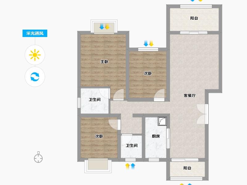 陕西省-宝鸡市-江河星城-98.10-户型库-采光通风