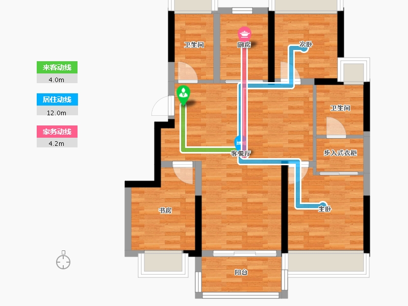 上海-上海市-路劲悦茂府-75.87-户型库-动静线