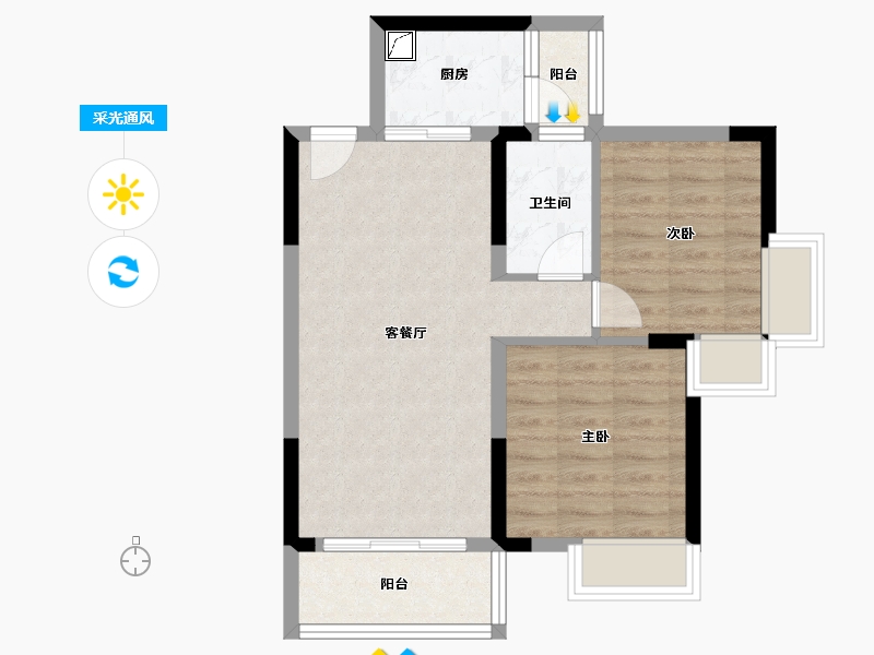 广西壮族自治区-梧州市-灏景玥城-63.00-户型库-采光通风