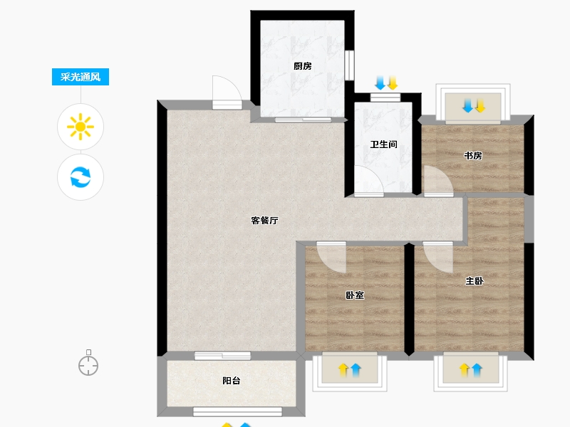 湖南省-岳阳市-金茂洞庭生态创新城-78.00-户型库-采光通风