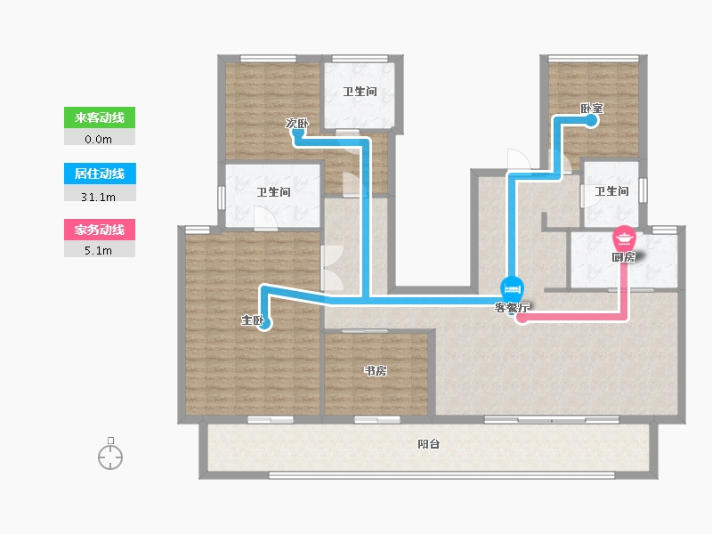 四川省-成都市-绿城桂语朝阳-160.68-户型库-动静线