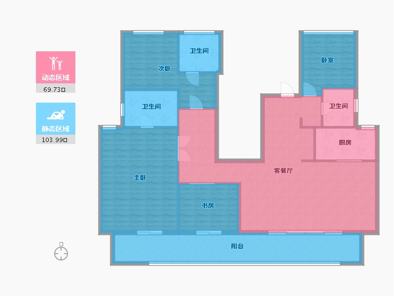 四川省-成都市-绿城桂语朝阳-160.68-户型库-动静分区