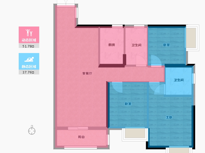 贵州省-贵阳市-未来方舟D9组团-89.94-户型库-动静分区