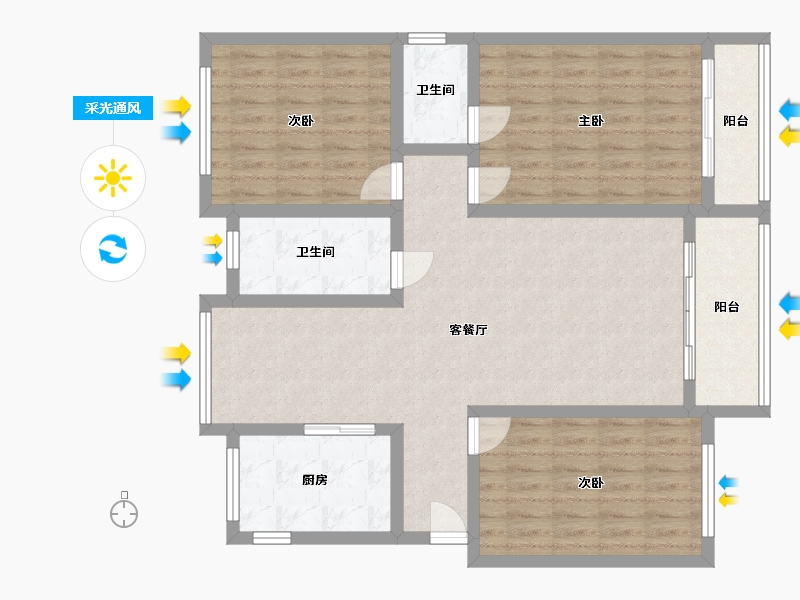 江苏省-徐州市-华天世纪-117.00-户型库-采光通风