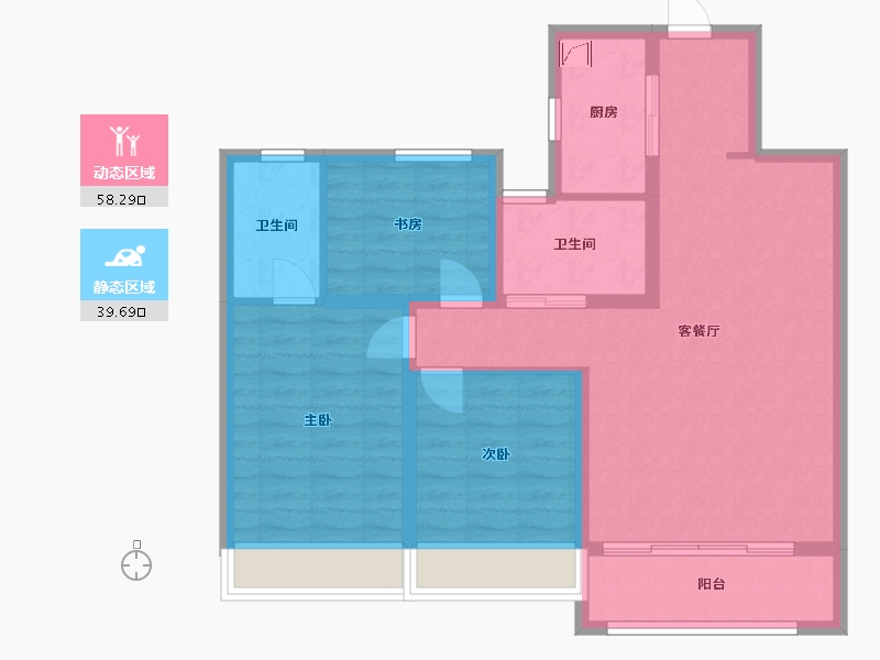 山东省-淄博市-璀璨珑府-98.00-户型库-动静分区