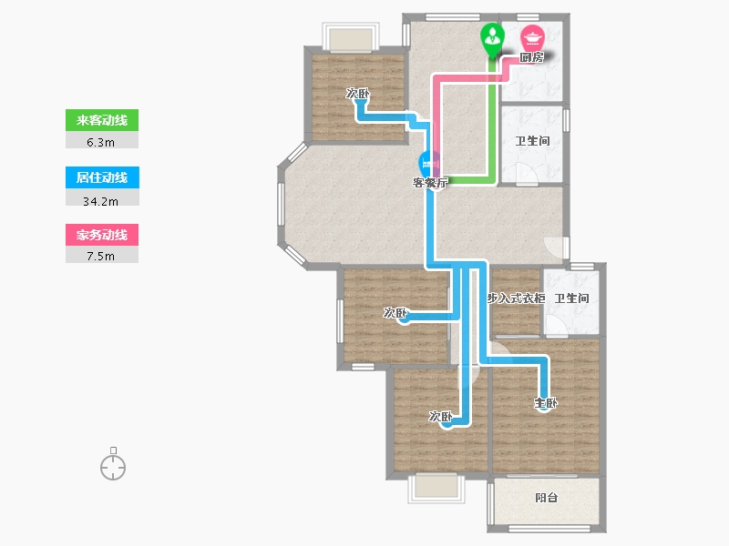 浙江省-绍兴市-碧水苑-西区-160.00-户型库-动静线