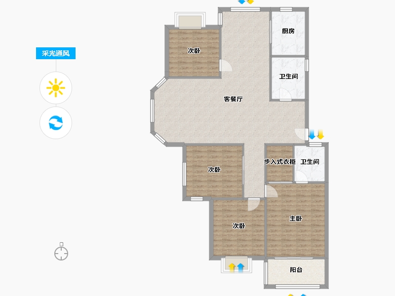 浙江省-绍兴市-碧水苑-西区-160.00-户型库-采光通风