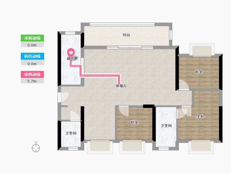 贵州省-贵阳市-春风南岸-102.00-户型库-动静线